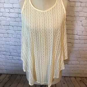 Off white sleeveless lace top